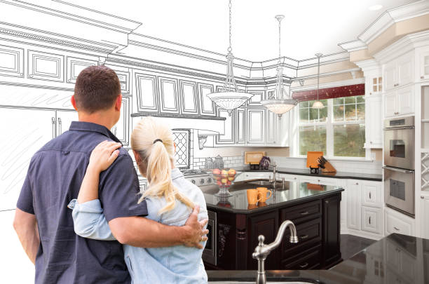 Custom kitchen cabinets installed in a Newport home